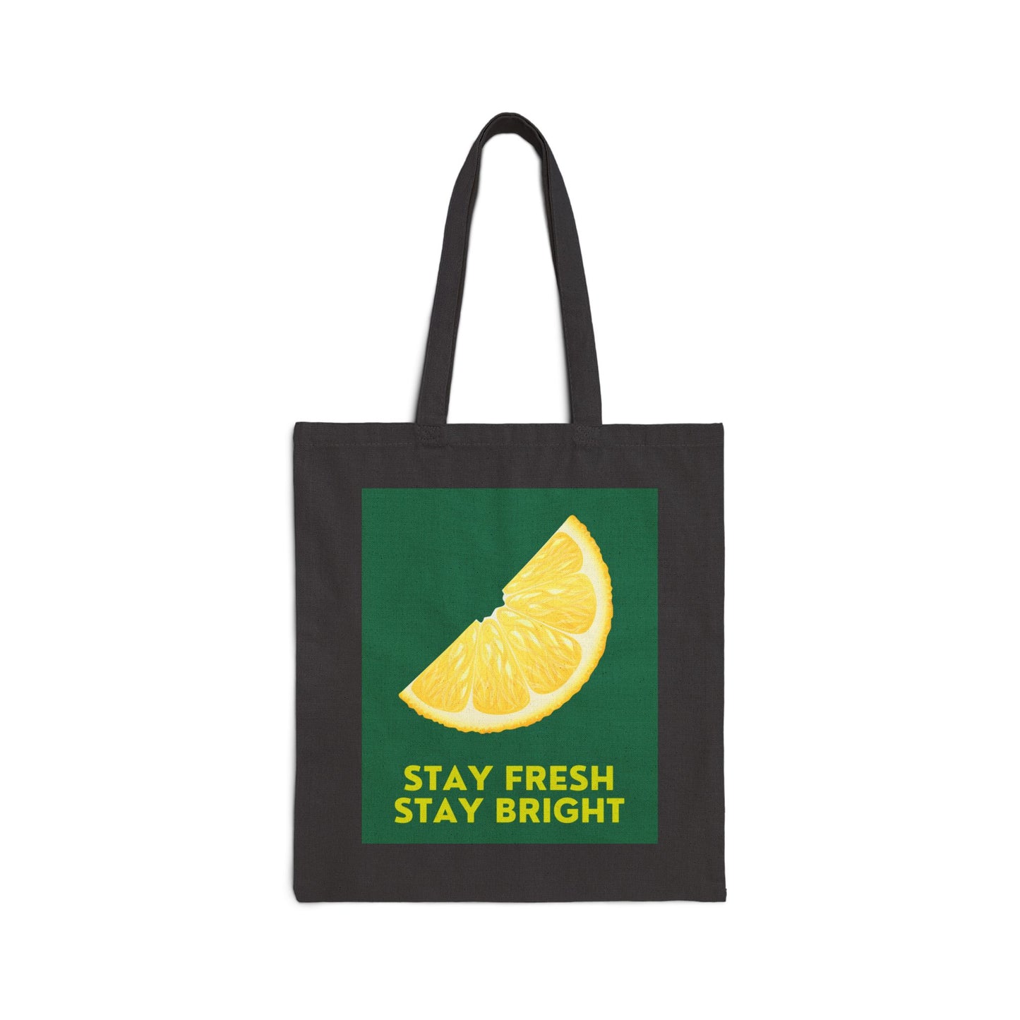 Stay Fresh Cotton Canvas Tote Bag - Eco-Friendly Reusable Bag with Lemon Design