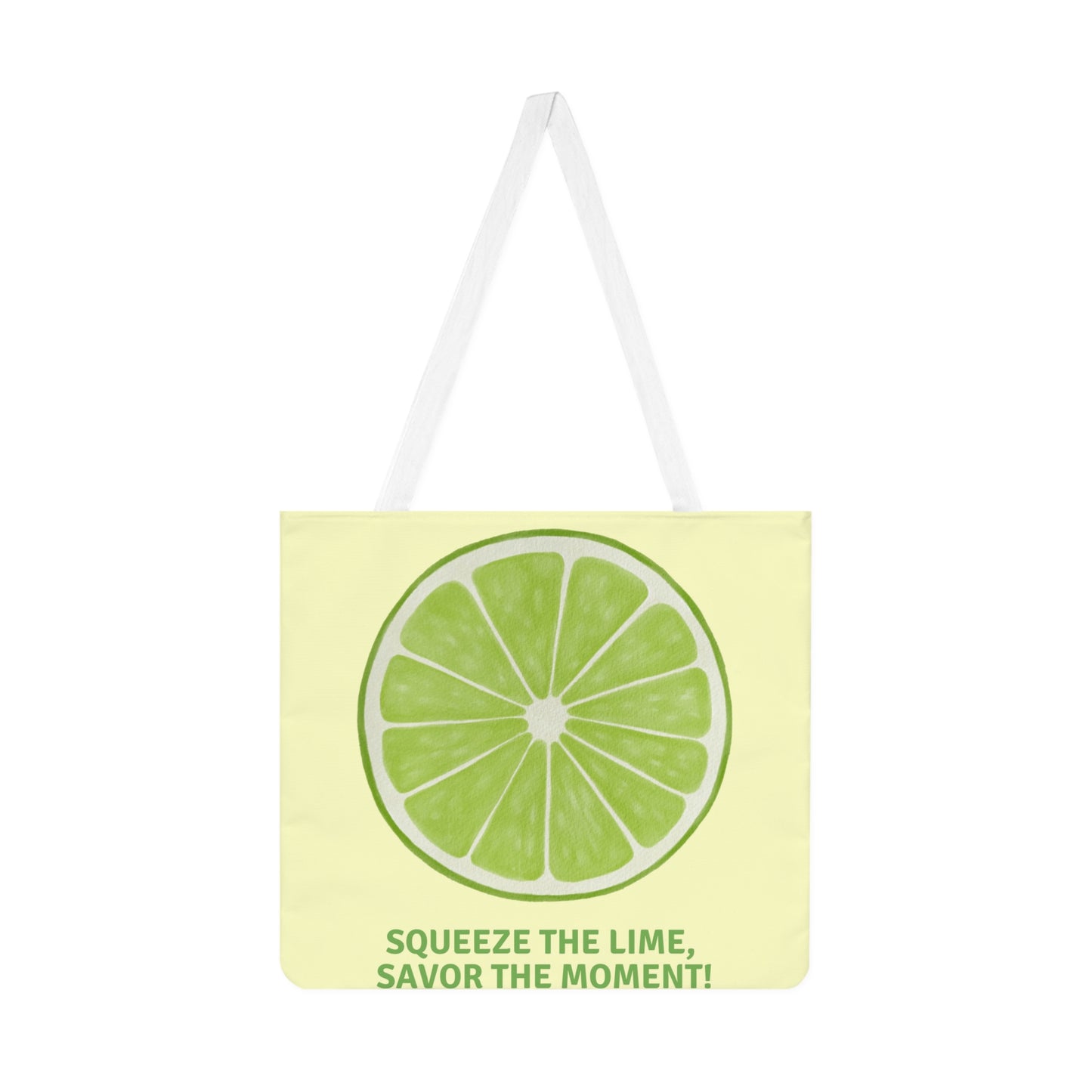 Cheerful Lime Shoulder Tote Bag - "Squeeze the Lime, Savor the Moment!"