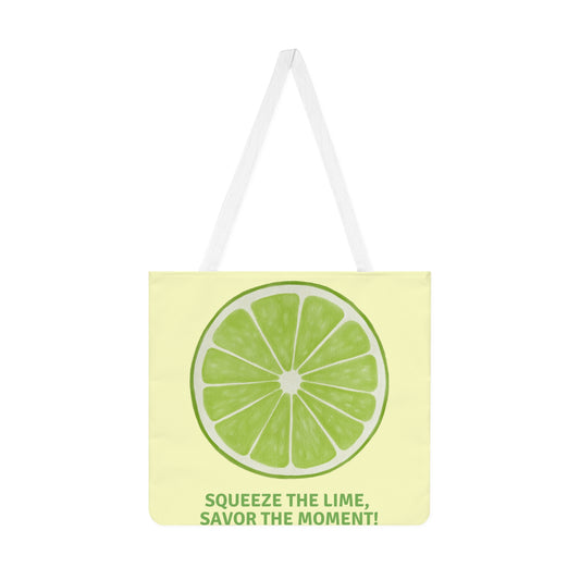 Cheerful Lime Shoulder Tote Bag - "Squeeze the Lime, Savor the Moment!"