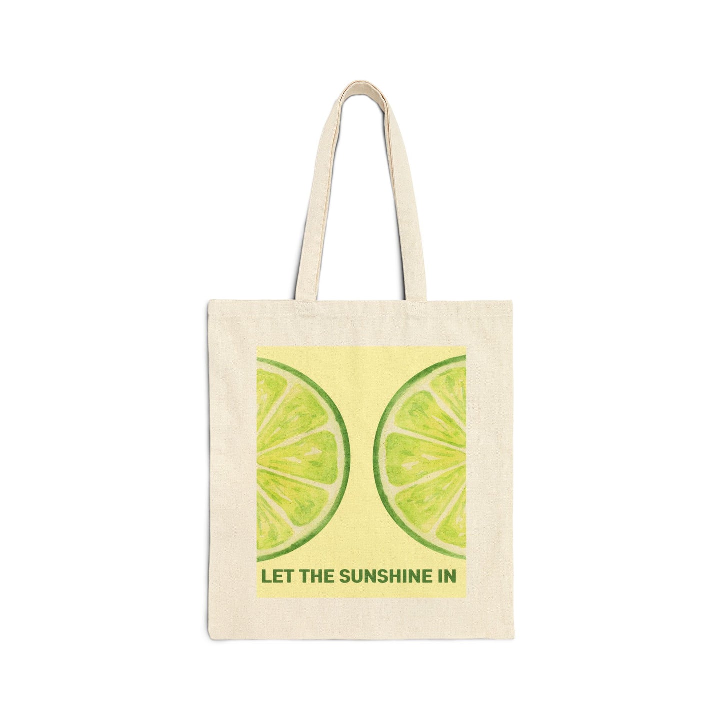 Sunny Lime Cotton Canvas Tote Bag - Eco-Friendly Shopper