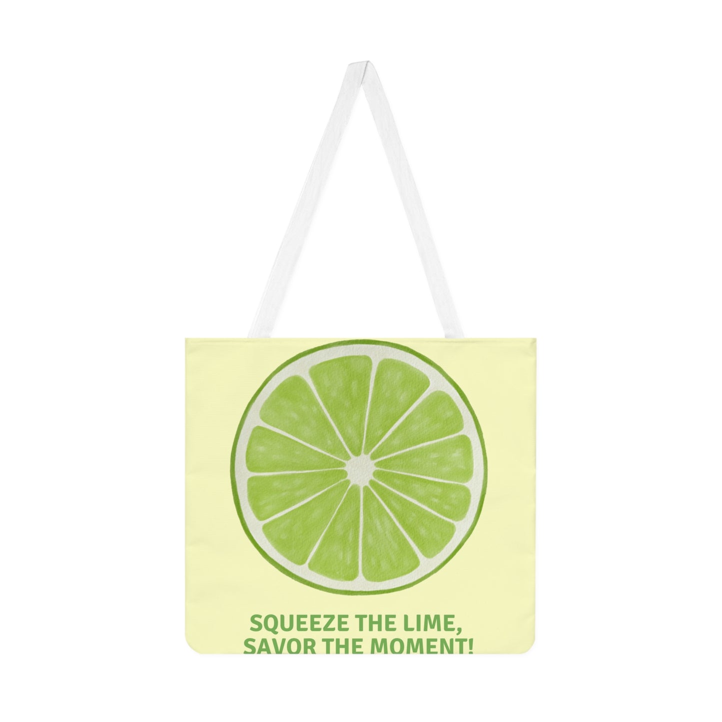 Cheerful Lime Shoulder Tote Bag - "Squeeze the Lime, Savor the Moment!"