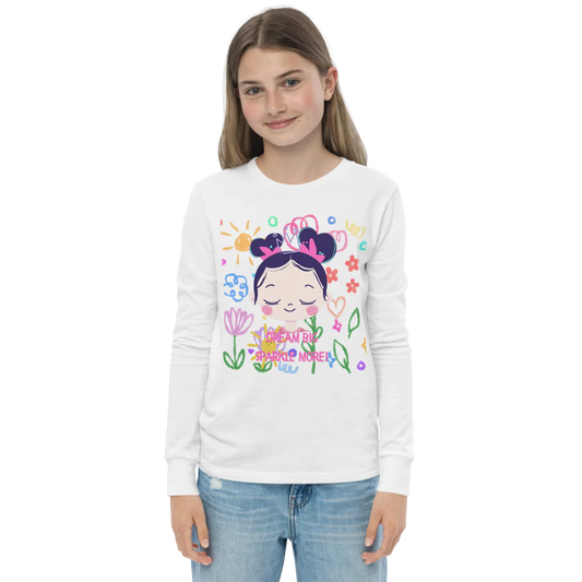 Dream Big, Sparkle More - White Long Sleeve Shirt for Girls